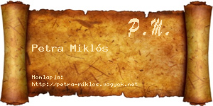 Petra Miklós névjegykártya