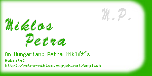 miklos petra business card